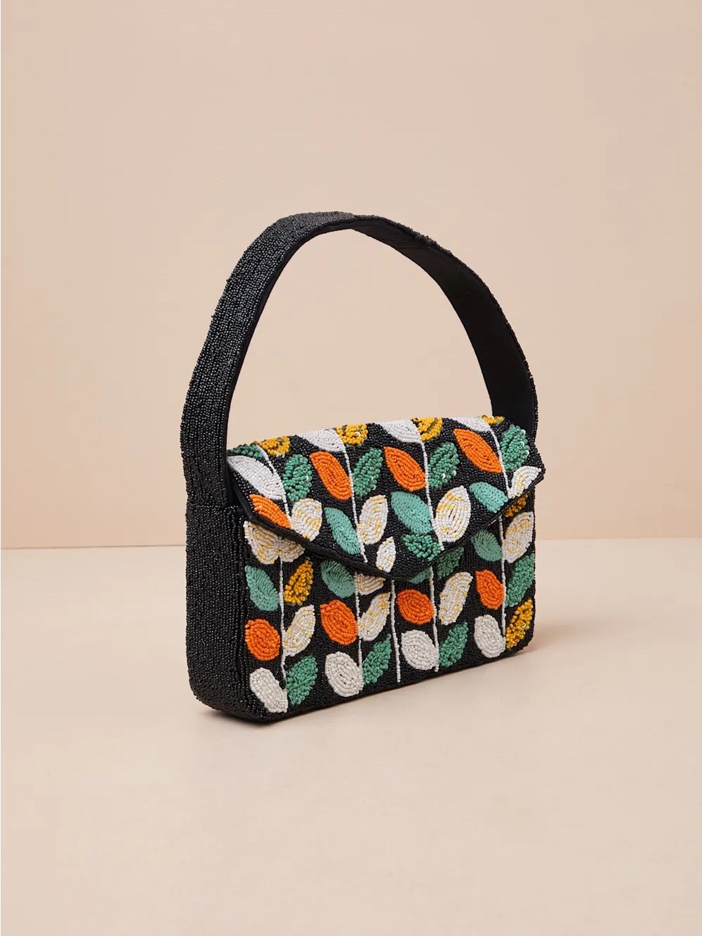 Lulus handmade Beaded leaf motif shoulder bag - Picture 2 of 5